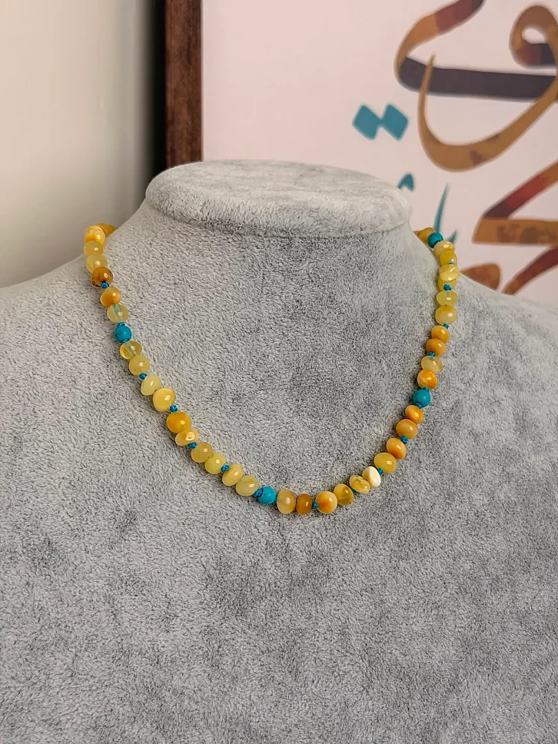 Damla Kehribar Kolye (Mavi Şifa) - 3