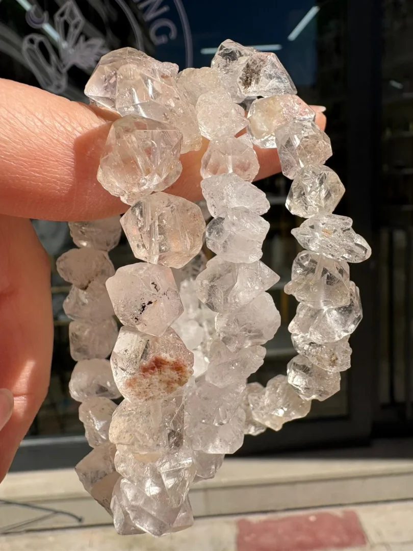 Herkimer Elması Bileklik - Beyaz - 