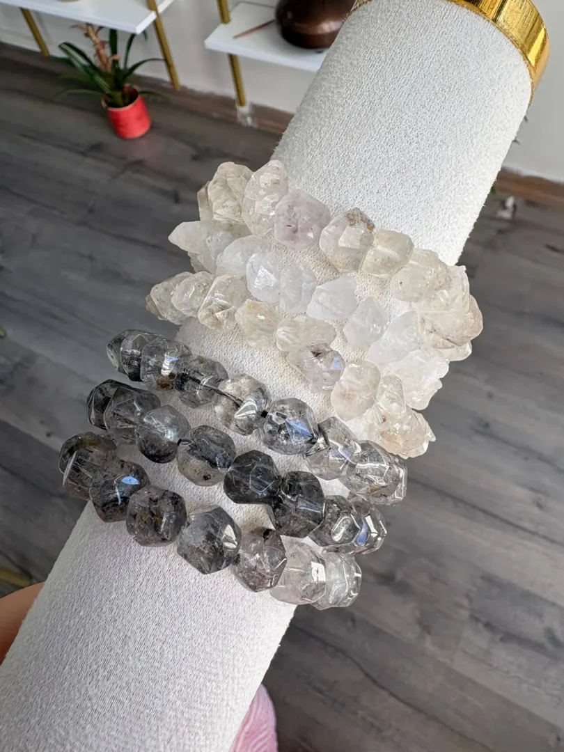 Herkimer Elması Bileklik -Siyah - 4